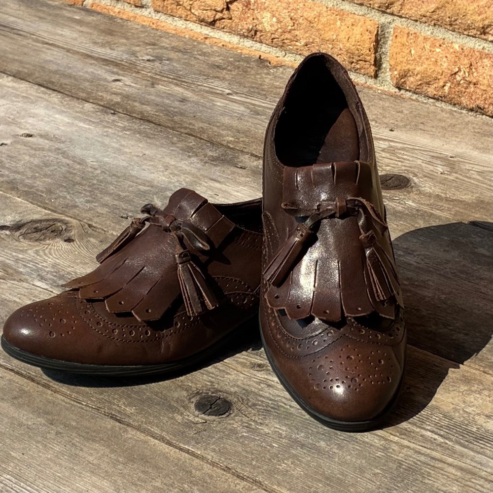 Born Boylenn Brown Leather Wingtip Kiltie Tassel Loafers Flats Women's 7.5 M/W